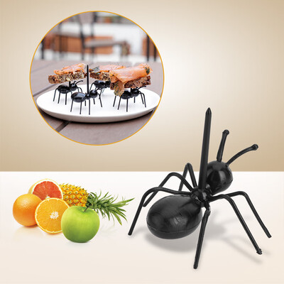 

12Pcsset Cute Eco-friendly Plastic Mini Ant Fruit Serving Fork Home Kitchen Party Decoration Fruit Fork Kitchen Fruit Fork