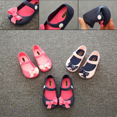 

Infant Newborn Baby Girl Non-Slip Plastic Flower Bow Summer Buckle Shoes