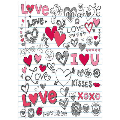 

Love Graffiti Valentine Day Photography Backdrops Romantic Studio Art Cloth