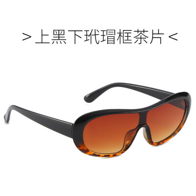 

Sunglasses fashion personality Siamese big box sunglasses catwalk street shooting oval glasses