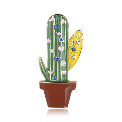 

1Pc Cartoon Cactus Oil Drop Brooches Potted Plants Enamel Pins Denim Jackets Lapel Pins Hat Badges Jewelry Accessories