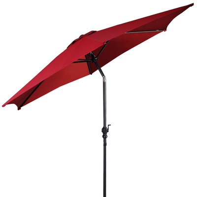 

9FT Patio Umbrella Patio Market Steel Tilt W Crank Outdoor Yard Garden-Burgundy