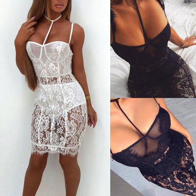 

Women&39s Bandage Bodycon Evening Sexy Party Cocktail Lace Short Mini Dress -XL