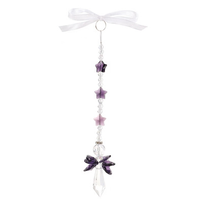 

1Pc Rainbow Artificial Crystal Guardian Angel Chakra Suncatcher Car Charm Keys Pendant Hanging