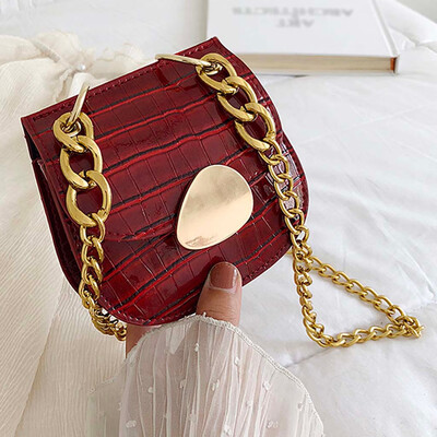 

Tailored Womens Fashion Stone Shoulder Bag Chain Diagonal Bag Solid Color Handbag