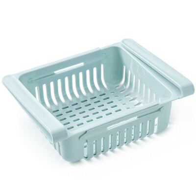 

Retractable Refrigerator Basket Compartment Drainable Drawer Storage