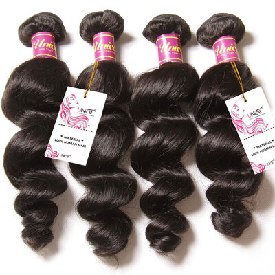 

UNice Hair 8A Brazilian Loose Wave Virgin Human Hair Weaves 4 Bundles