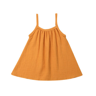 

Kids Baby Girls Summer Cotton Linen Sling Dress Sleeveless Casual Beach Dresses