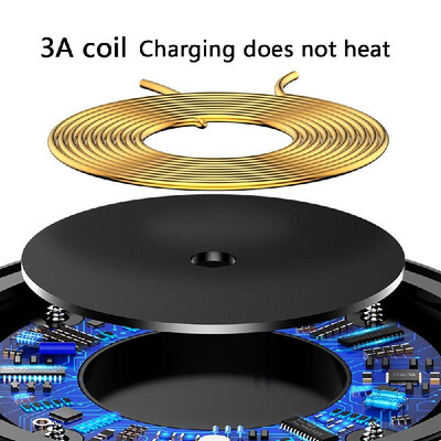 

QI Round Wireless Power Charger Pad With Indicator for Mobile Phone RedBlack