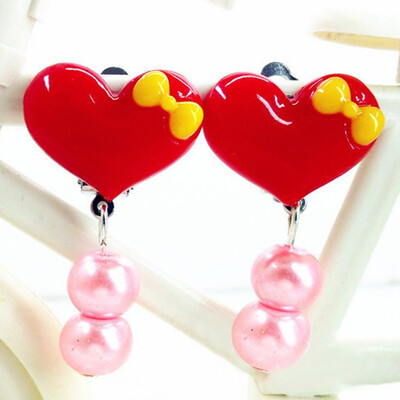 

1 Pair Ear Clip Korean Trendy Kid Children Flower Soft Cushion Ear Clip No Piercing Earring