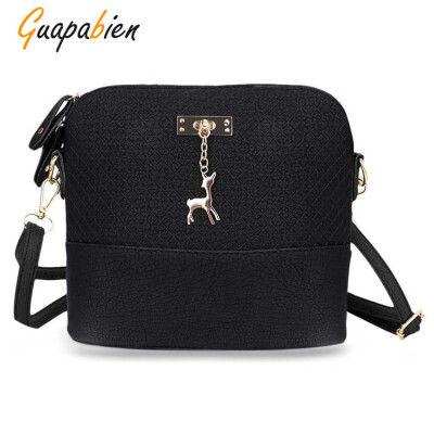 

Guapabien Fashionable Plaid Pattern Small Deer Pendant Shell Shoulder Women Handbag