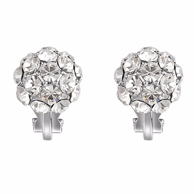 

Yoursfs Small Crytsal Ball Earrings for Women 18k Rose Gold Plated Non Pierced Earrings