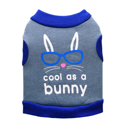

Blue Rabbit Face Dog T-shirt Vest Pet Autumn Winter Costume Fleece Sleeveless Apparel Small Dogs Cute Rabbit Pattern Vest