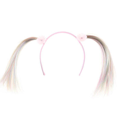 

Cute Girl Fake Headband Flower Hairband Braid Headdress Party Cosplay Tool