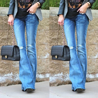 

Spot 5610 a generation of fast-selling ebay fashion Europe&the United States explosion models sexy high-elastic denim flare pa
