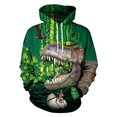 

3D Dinosaur Printed Pullover Hoodie
