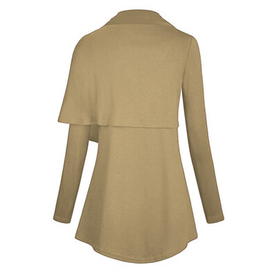 

Toponeto Womens Long Sleeve O-Neck With Buttons Irregular Hem Sweatshirt Blouse