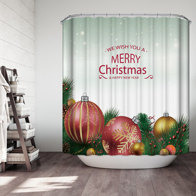 

〖Follure〗Christmas Gift Boxes In Snow Bathroom Shower Curtain Waterproof Fabric &12 Hooks