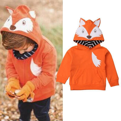 

Toddler Kid Baby Boy Girl Warm Fox Hooded Tops Sweatshirt Outwear Coat Jacket
