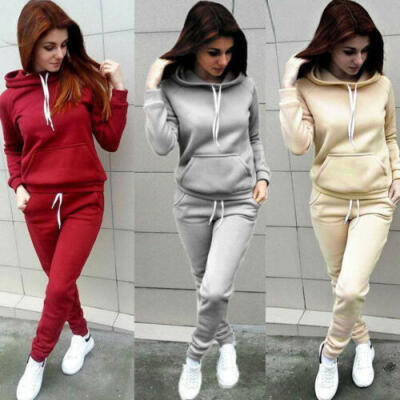 

USA Women Hoodies Sports Tops Pants Tracksuit Sweatshirt Sweat Suit Jogging Set