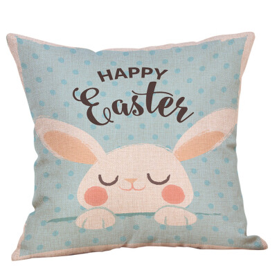 

Siaonvr Easter Cotton Square Rabbit Throw Pillow Case Waist Cushion Cover Home Decor