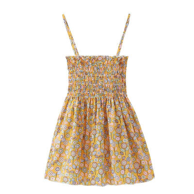 

Pastoral Style Floral Cute Girl Sweet Summer Wrap Chest Slip Backless Dress