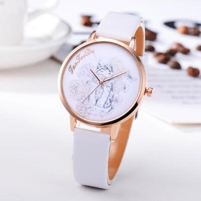 

2018 Dog Fashion Beautiful Temperament Fashionable Simple Ladies WristWatch Leather Souvenir Business Womens Quartz watch D