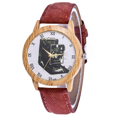 

RM Womens Fashion Casual Leather Strap Analog Quartz Round Watch
