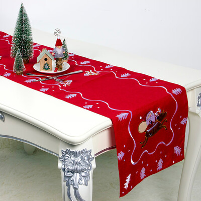 

Siaonvr Christmas Decoration Cloth Art Embroidery Santa Claus Table Tablecloth