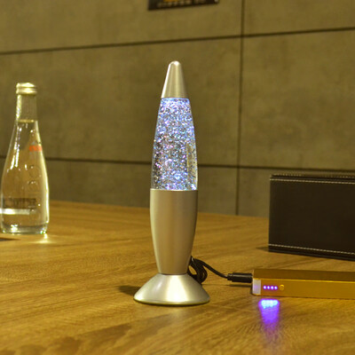 

Flashing Glitter Lava Lamp Atmosphere LED Changable Night Light