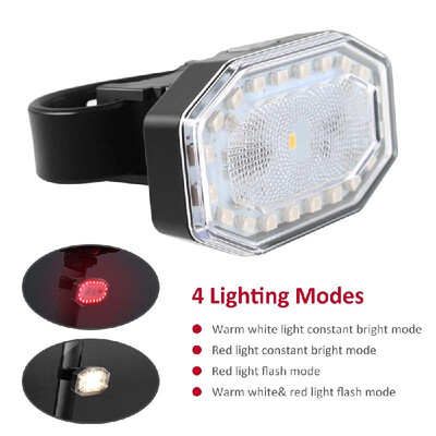 

USB Rechargeable Bike Tail Light Lamp 4 Lighting Modes Built-in 250mAh High Capacity Rechargeabl-e Batter-y IP44 Water Resistance