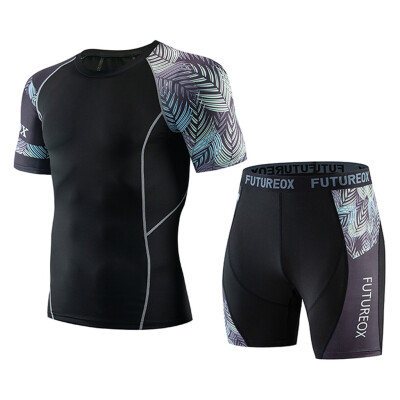 

Toponeto Mens Summer Leisure Fashion Camouflage Printing Short Sleeve Shorts Sports Sets