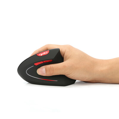 

HXSJ T24 24G Wireless Mouse Vertical Ergonomic Adjustable DPI 800 1600 2400 6 Buttons with USB Receiver for Notebook PC Laptop Co