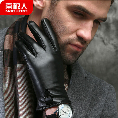

Antarctic gloves mens winter riding windproof cold plus velvet thick warm motorcycle touch screen mens leather gloves NM-633 black