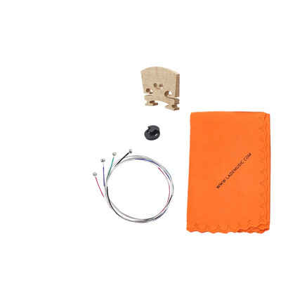 

4PCS Violin Strings MuteSilencer Bridge Wiping Cloth Instruments Set for Professional Players