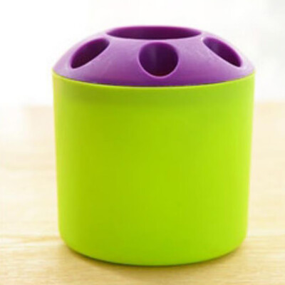 

Porous Toothbrush Holder Pen Holder Multi-function Desktop Pen Holder Multicolor