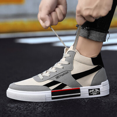 

Mens Shoes Summer Fashion Leisure High-top Canvas Board Shoes