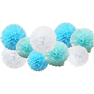 

Toponeto 9pcs Tissue Paper Pompoms Flower Balls Fluffy Christmas Wedding Party Decoration