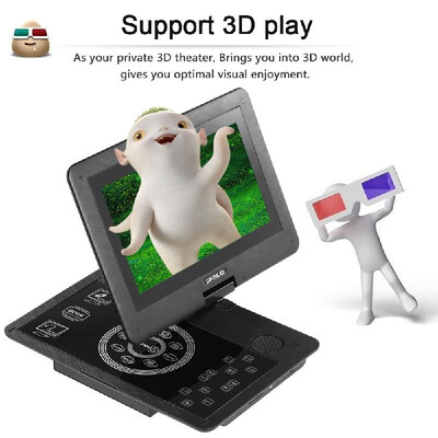 

GKNUO GKN-100 101 Inches Portable DVD Player Touch Buttons Swivel Screen Digital Multimedia Player Support SD U Drive AV IN