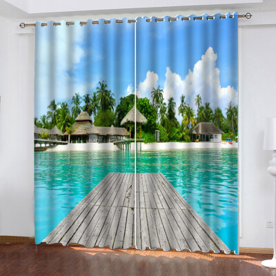 

Gobestart Beach Series Printed Curtains Living Room Bedroom Blackout Curtains