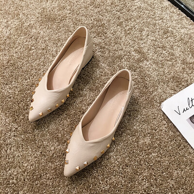 

Tip rivet single shoe female Xia Han edition thick heel high heel shoes 100 sets evening shoes shallow mouth work shoes