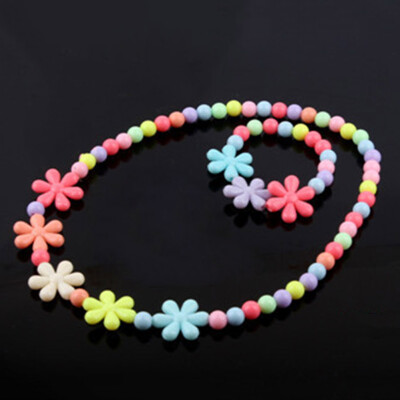 

Children Handmade Jewelry Sets Kid Baby Cute Bowknot Flower Necklace Bracelet