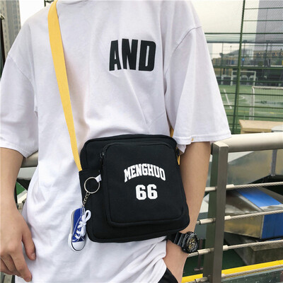 

Small bag canvas bag womens shoulder Messenger bag college student chic Joker Korean version of ancient feeling girl ins Sen
