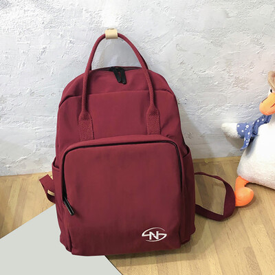 

Tailored Fashion Women Nylon Solid Color Capacity Student Backpack Travel Couple Bag