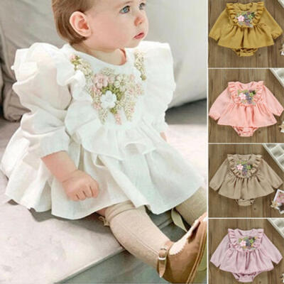 

AU Newborn Baby Girls Clothes Flower Romper Jumpsuit Bodysuit Overall Outfit Set