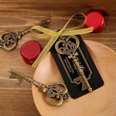 

36Pcs50Pcs Heavy-Duty Metal Skeleton Key Bottle Opener Wedding Favor with Tag Gold Ribbon&StickersAntique Gold