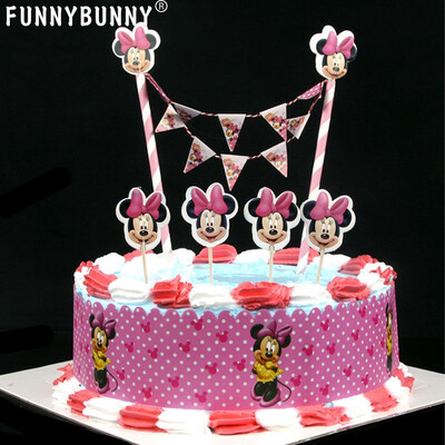 

FUNNYBUNNY Cupcake Topper Bunting Flags Picks Kids Birthday Party Wedding Baby Shower Cake Baking Decorationcake bunting