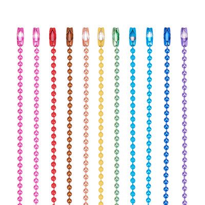 

PH PANDAHALL 24 Strands 12 Mixed color 28" Long Iron Ball Bead Chains with Iron Ball Chain Connectors