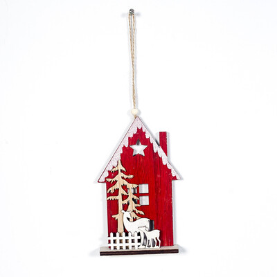 

Wooden Hollow Colorful House Christmas Tree Decorations Elk Showman Christmas Decorations For Home Xmas Decor