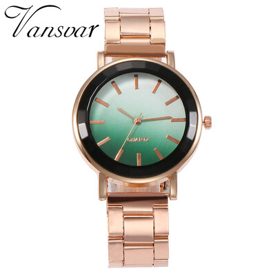 

RM Vansvar Women Rose Gold Steel Colorful Dial Quartz Watch Analog Wrist Watch